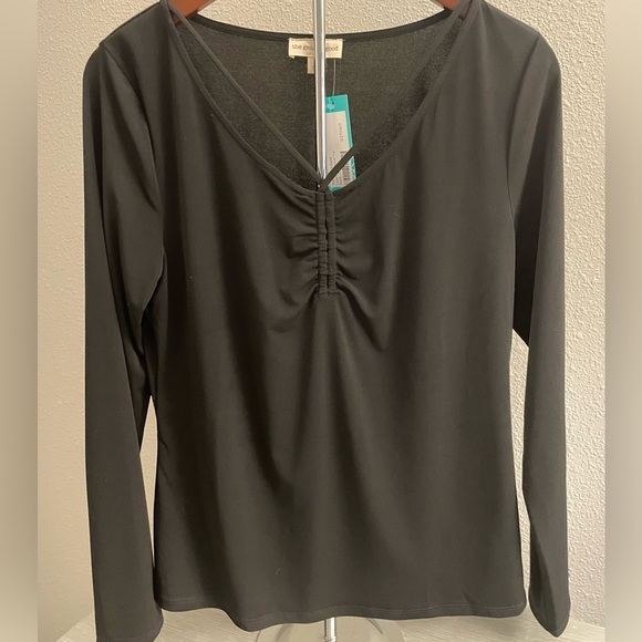 The General Good Layla Ruched Busy Knit Top NWT size L - Picture 2 of 3